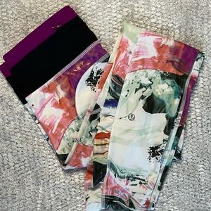 Lulu Lemon Floral Pattern Mid-Rise Leggings with Pockets